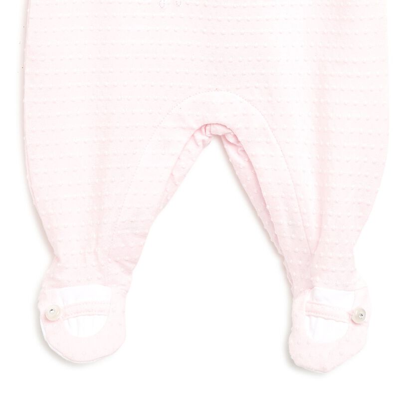 Girls Light Pink Printed Leg Opening Babysuit image number null